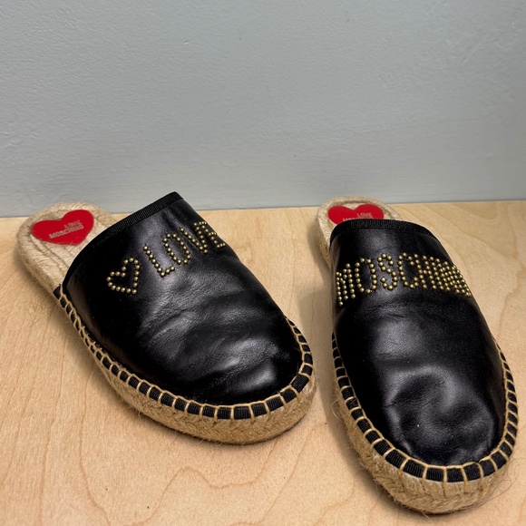 Moschino Love Leather Espadrilles - Size 36